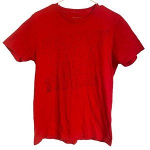 Just Train Red Short‎ Sleeve Cotton Graphic Tee Mens